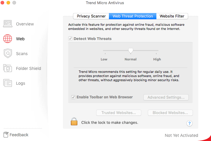 Trend Micro Web Threat Protection Tab Trend Micro Web Threat Protection Tab