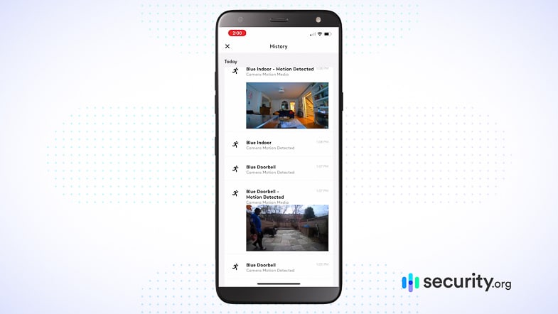 Blue by ADT App History Blue by ADT App History