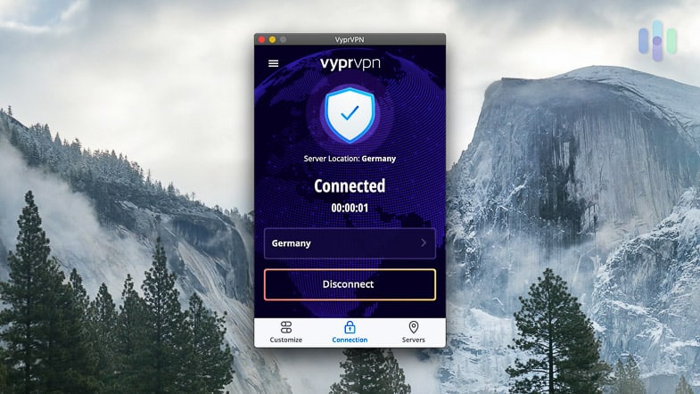 VyprVPN Connected in Germany VyprVPN Connected in Germany