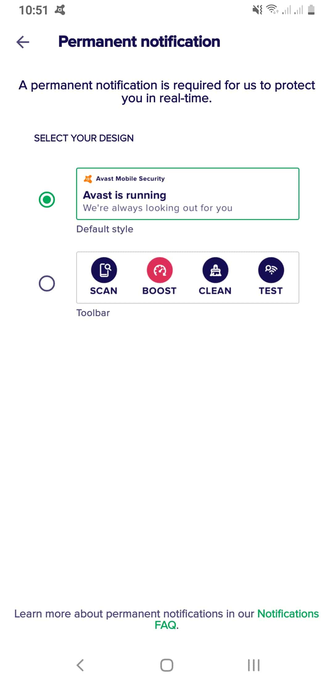 A permanent notification is required for real-time protection on Android A permanent notification is required for real-time protection on Android