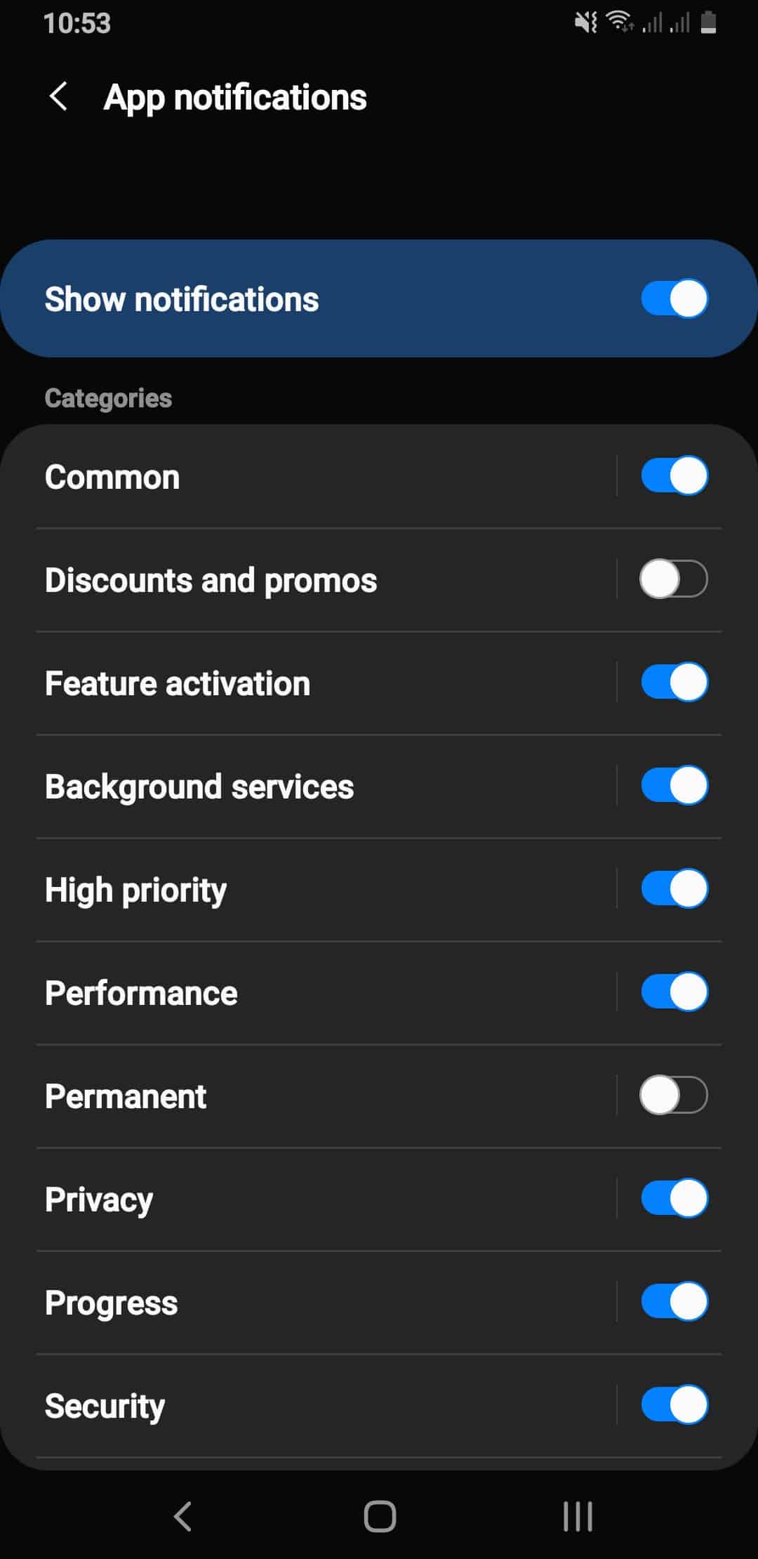 Step 3_ Toggle off permanent notification Android Toggle off permanent notification