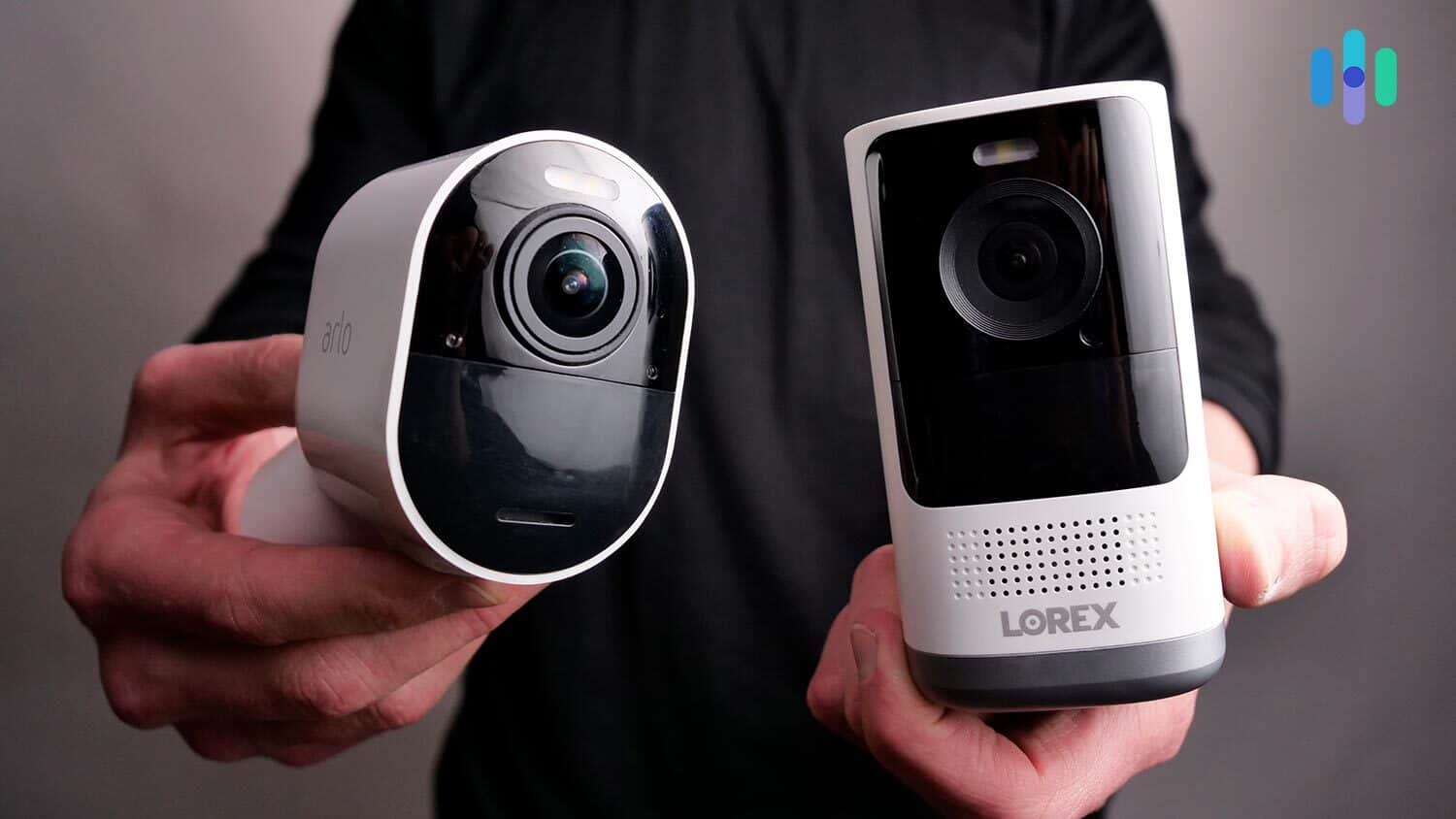 Side-by-side view of Arlo and Lorex cameras Side-by-side view of Arlo and Lorex cameras