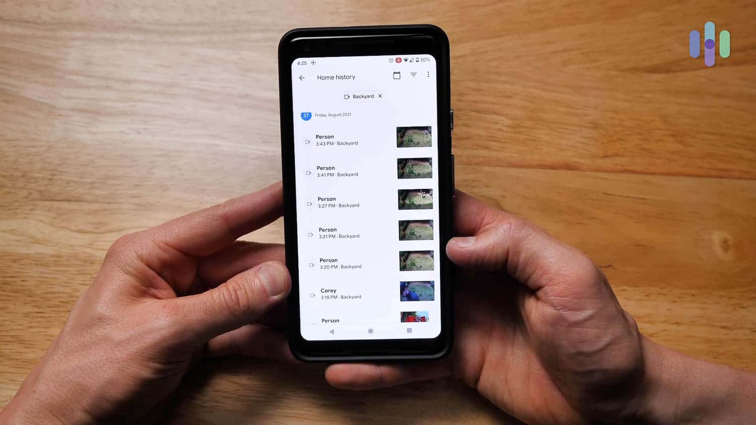 Nest App's event history Nest App's event history