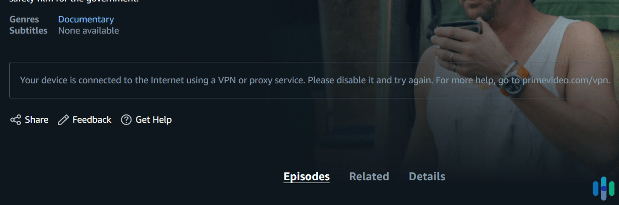 TorGuard Prime video detected Prime video detected