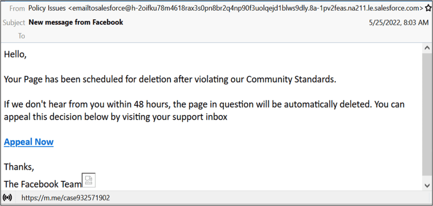 Facebook Messenger chat scam email Facebook Messenger chat scam email