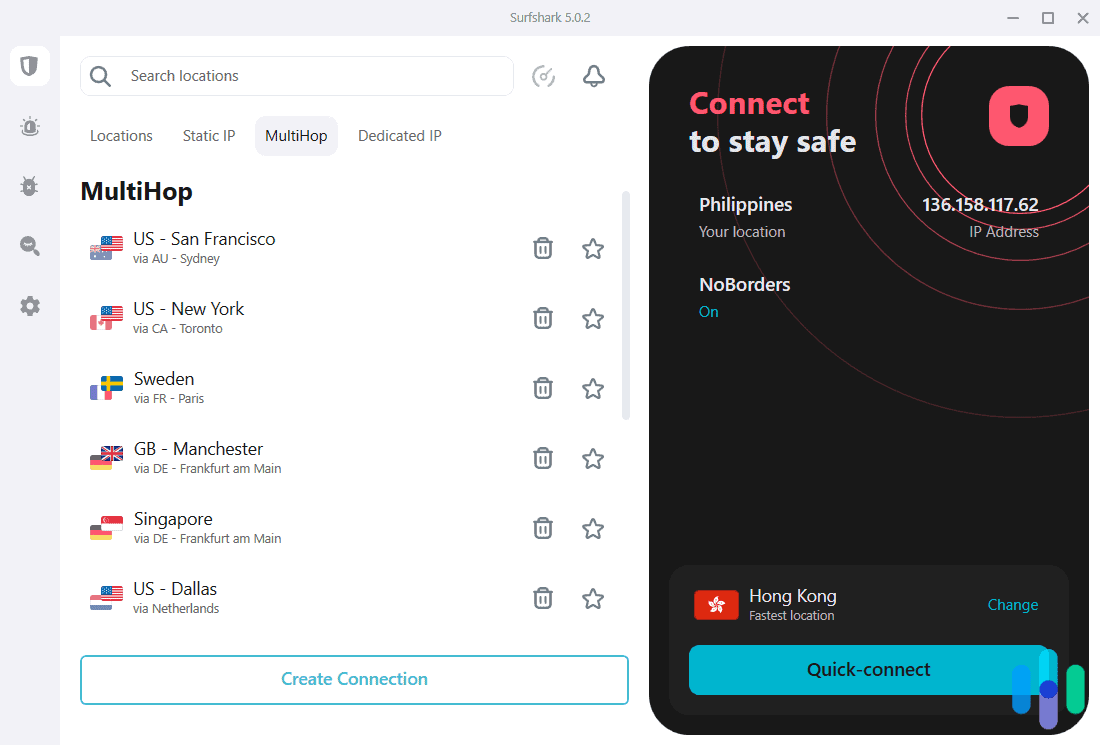 SurfShark MultiHop and Dynamic MultiHop SurfShark MultiHop and Dynamic MultiHop