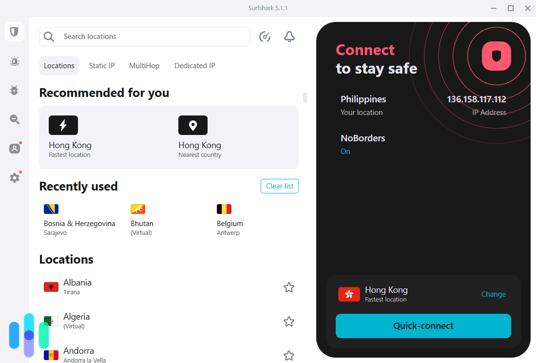 The Surfshark app for Windows The Surfshark app for Windows