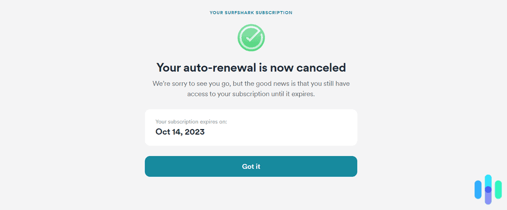 Cancelled Surfshark auto-renewal Canceled Surfshark auto-renewal