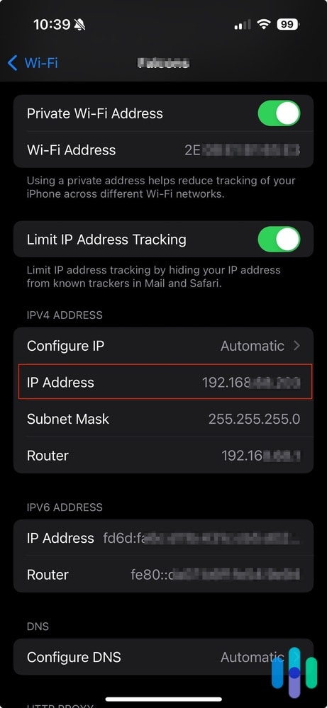 IP address location on iPhone IP address location on iPhone