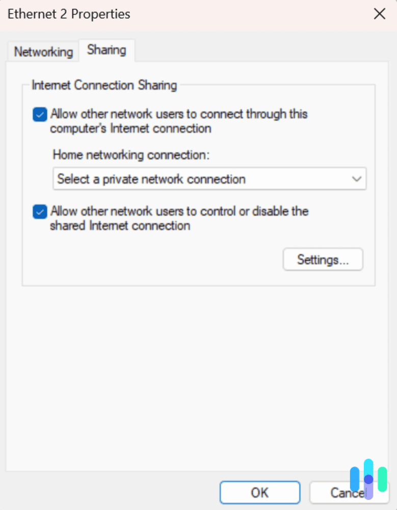 In the Home Networking Connection drop-down menu, choose Ethernet In the Home Networking Connection drop-down menu, choose Ethernet