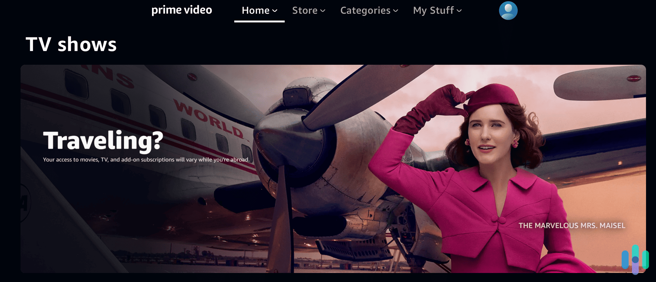 Amazon Prime Video Travel Notification Message Amazon Prime Video Travel Notification Message