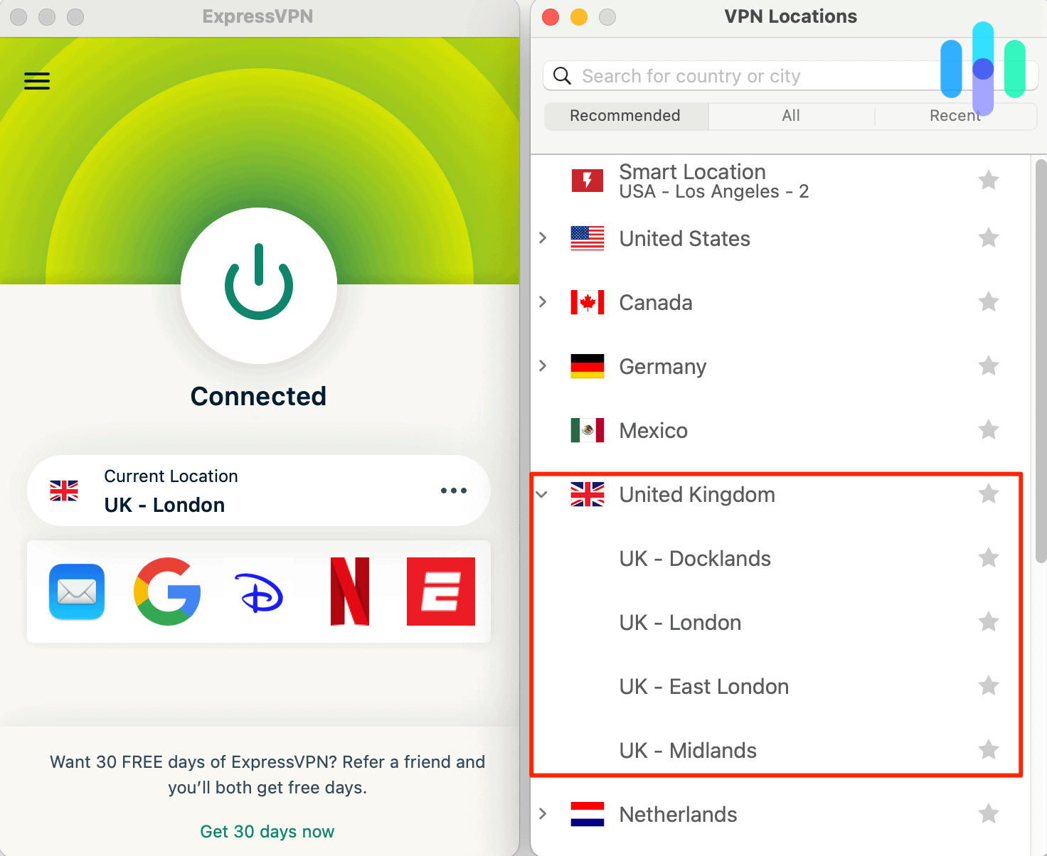 ExpressVPN UK location / server options ExpressVPN UK location / server options