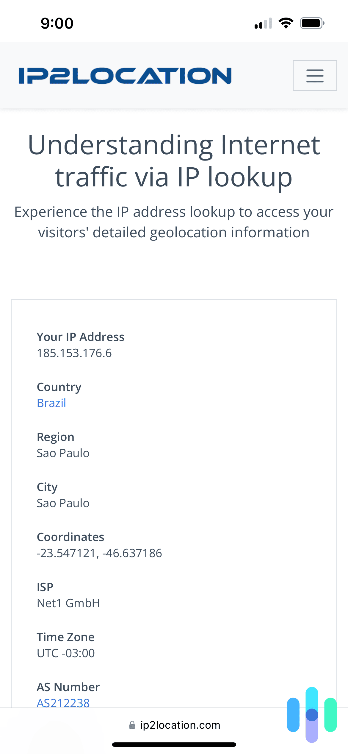 Our IP address on IP2Location Our IP address on IP2Location