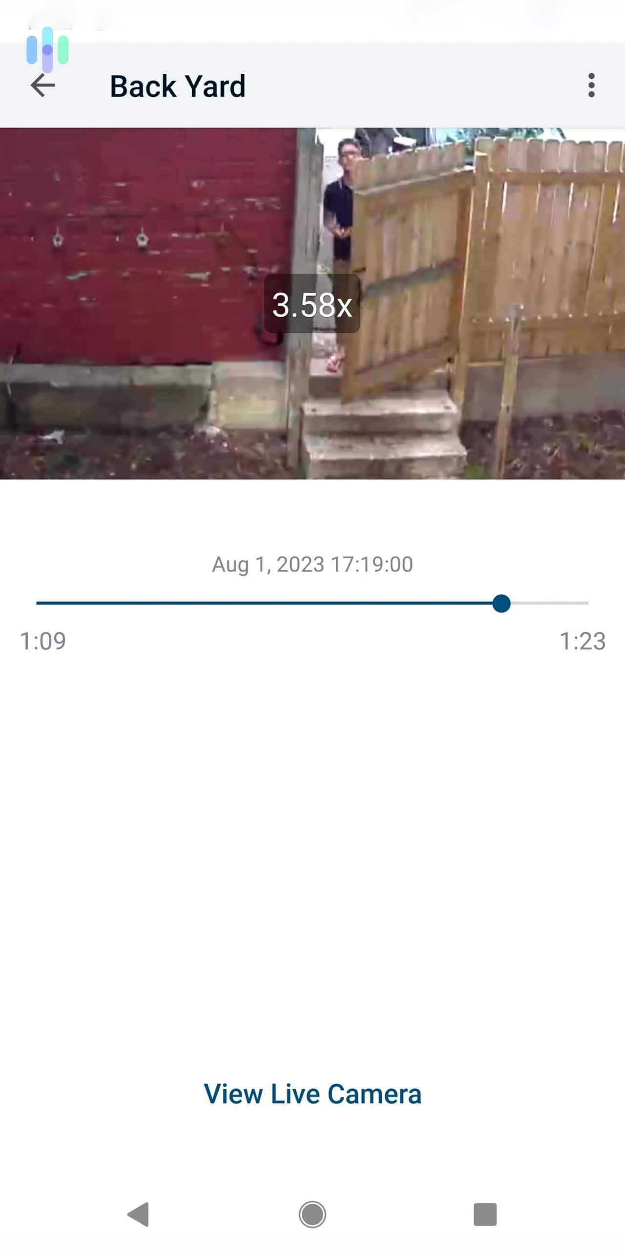 Camera zoom on the Arlo Secure app Camera zoom on the Arlo Secure app