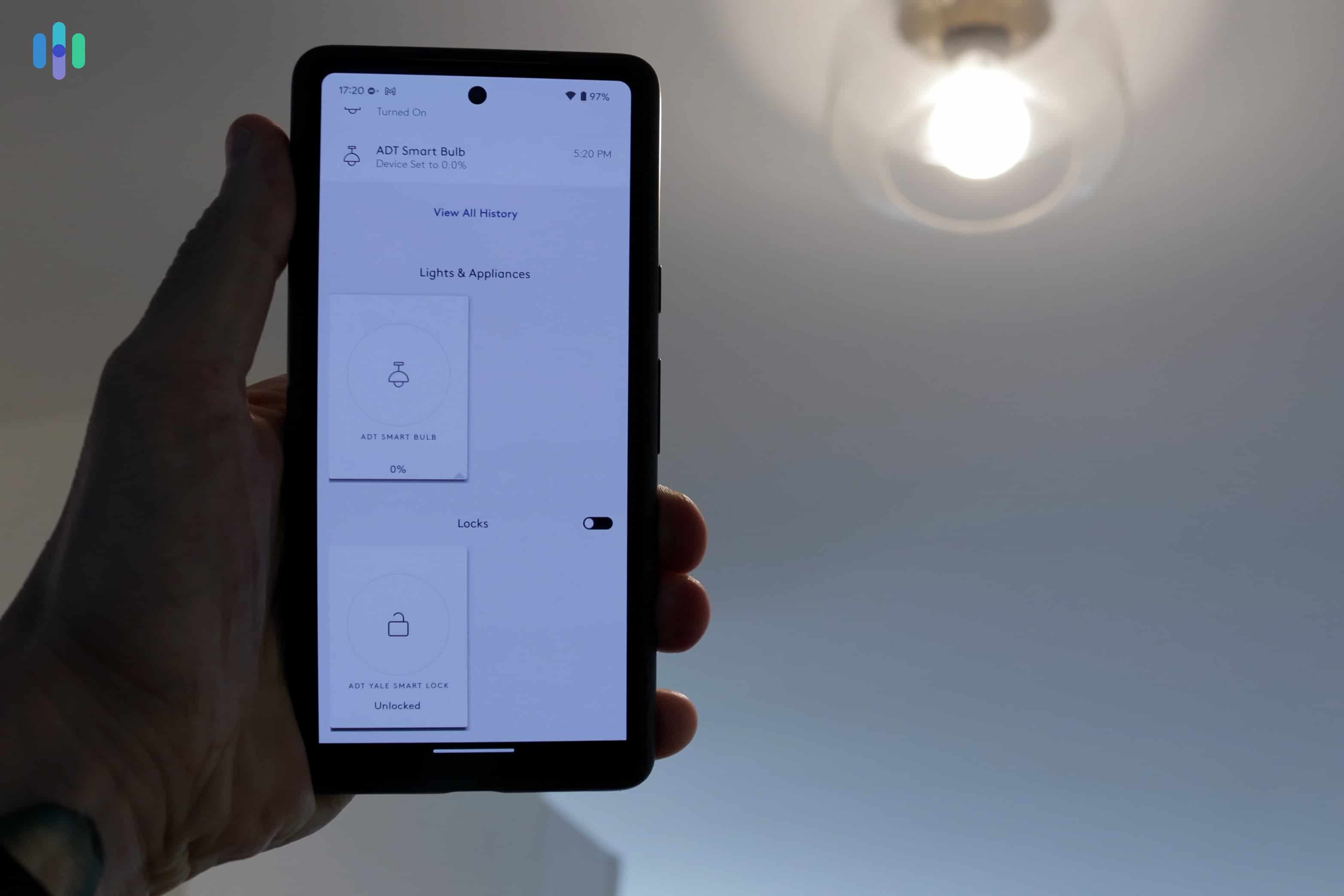 ADT Smart Bulb Turned On ADT Smart Bulb Turned On