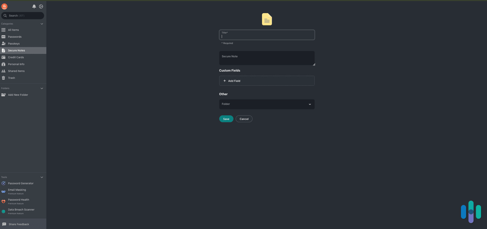 The Chrome extension gave us access to almost all features, including Secure Notes. The Chrome extension gave us access to almost all features, including Secure Notes.