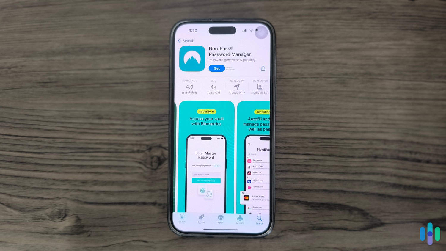 Downloading NordPass, a password manager, on an iPhone Downloading NordPass, a password manager, on an iPhone