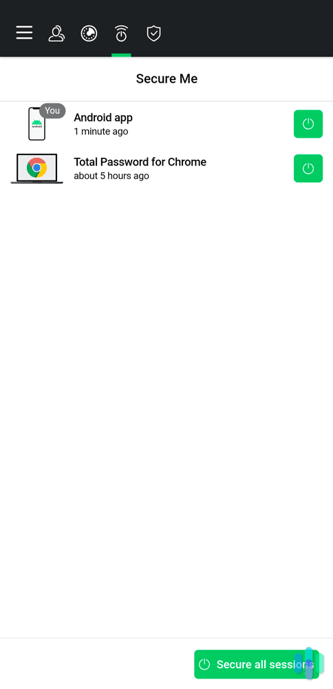 Total Password’s SecureMe remotely signs you out of websites on connected devices. Total Password’s SecureMe remotely signs you out of websites on connected devices.