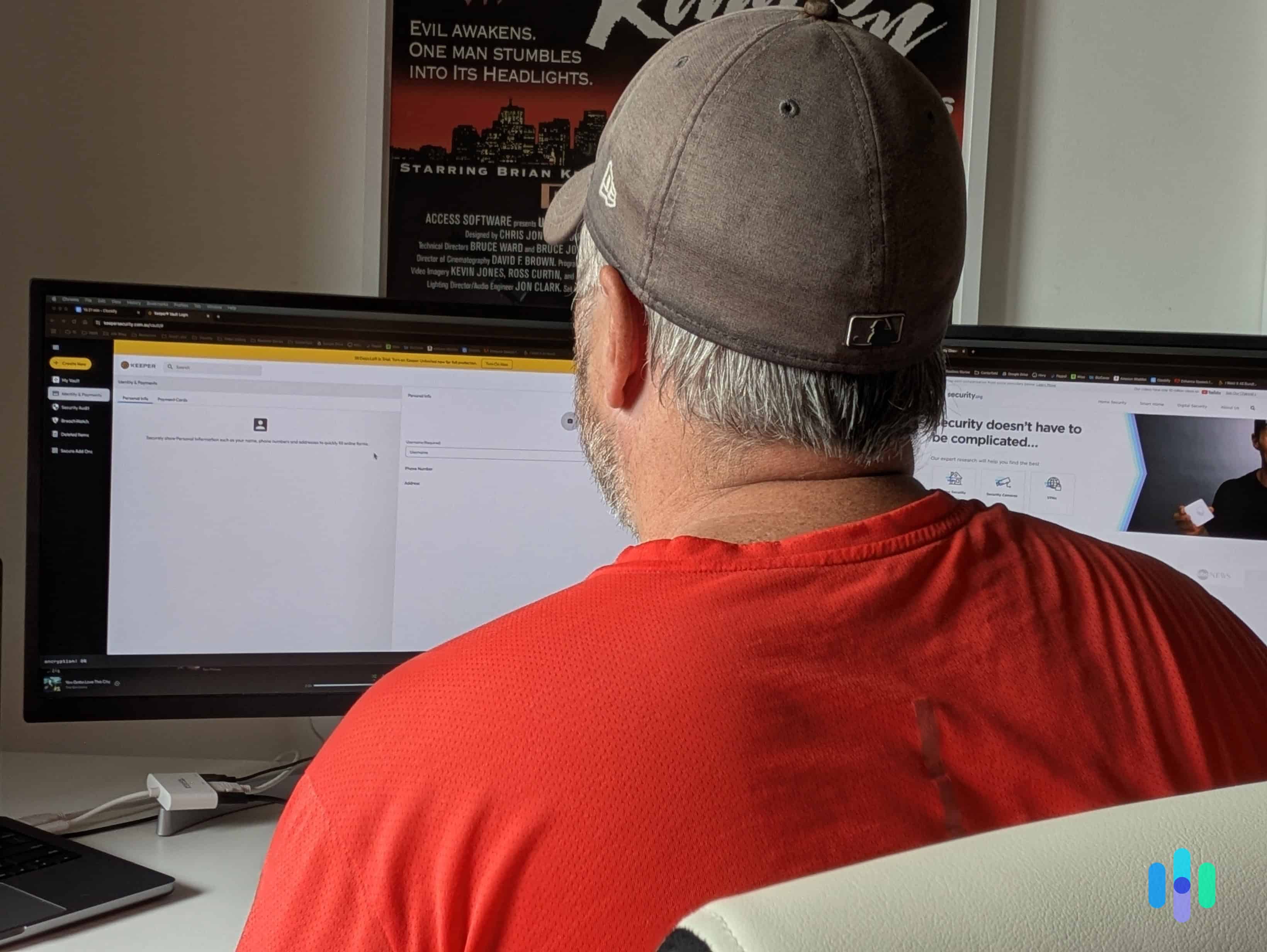 Our tester uploading their personal information into the Keeper vault Our tester uploading their personal information into the Keeper vault