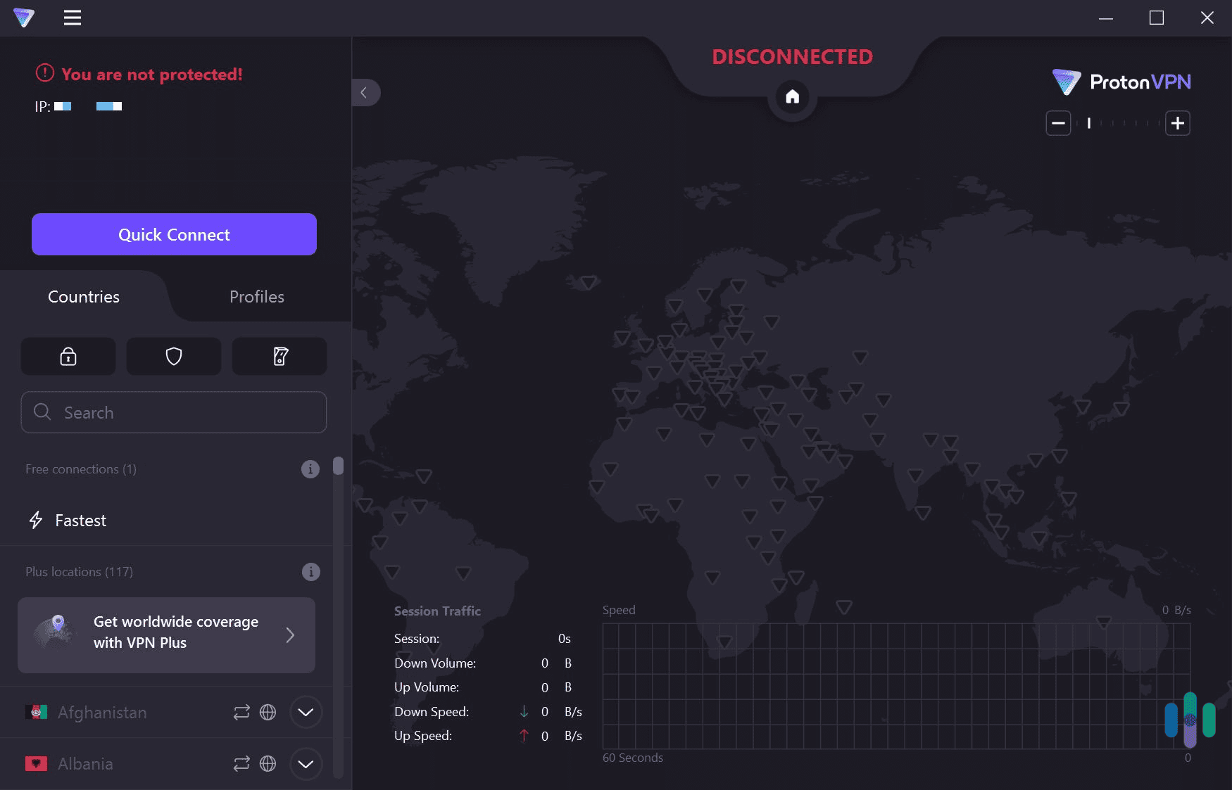 On the free version, you can only connect to the free servers via the quick-connect feature. On the free version, you can only connect to the free servers via the quick-connect feature.