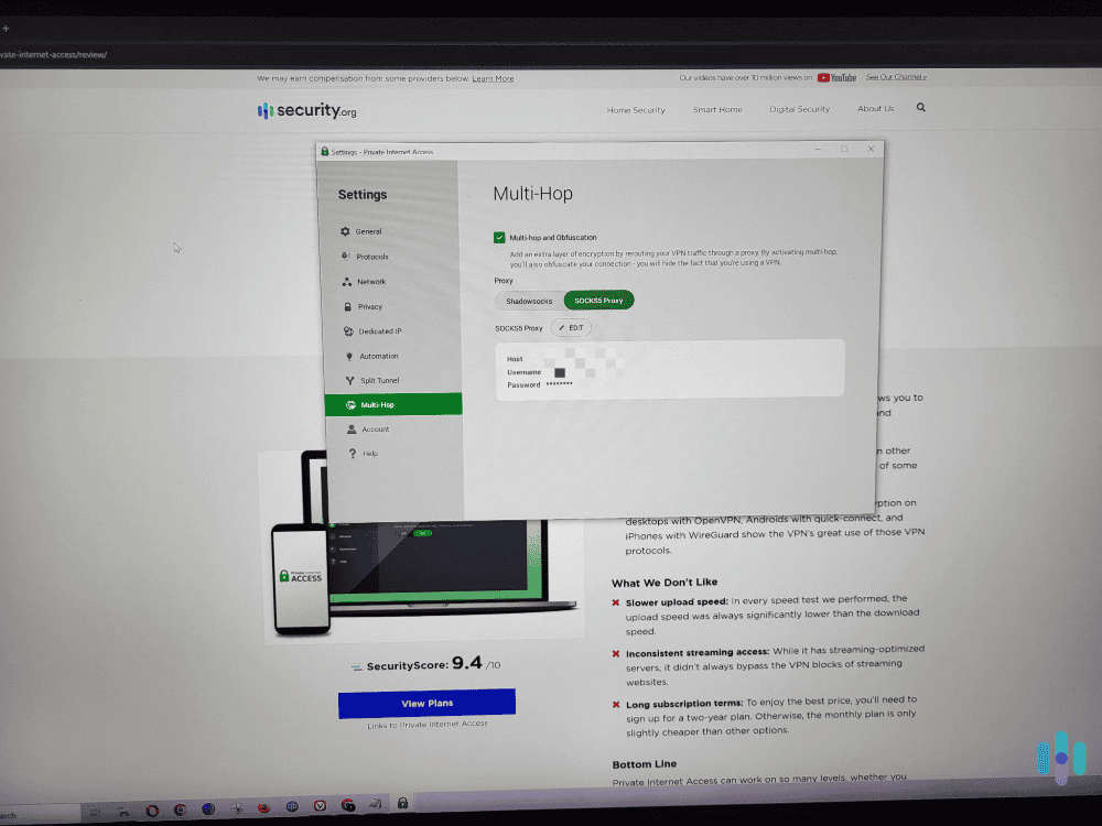We like how Private Internet Access provides in-app access to SOCKS5 and Shadowsocks proxy connections. We like how Private Internet Access provides in-app access to SOCKS5 and Shadowsocks proxy connections.