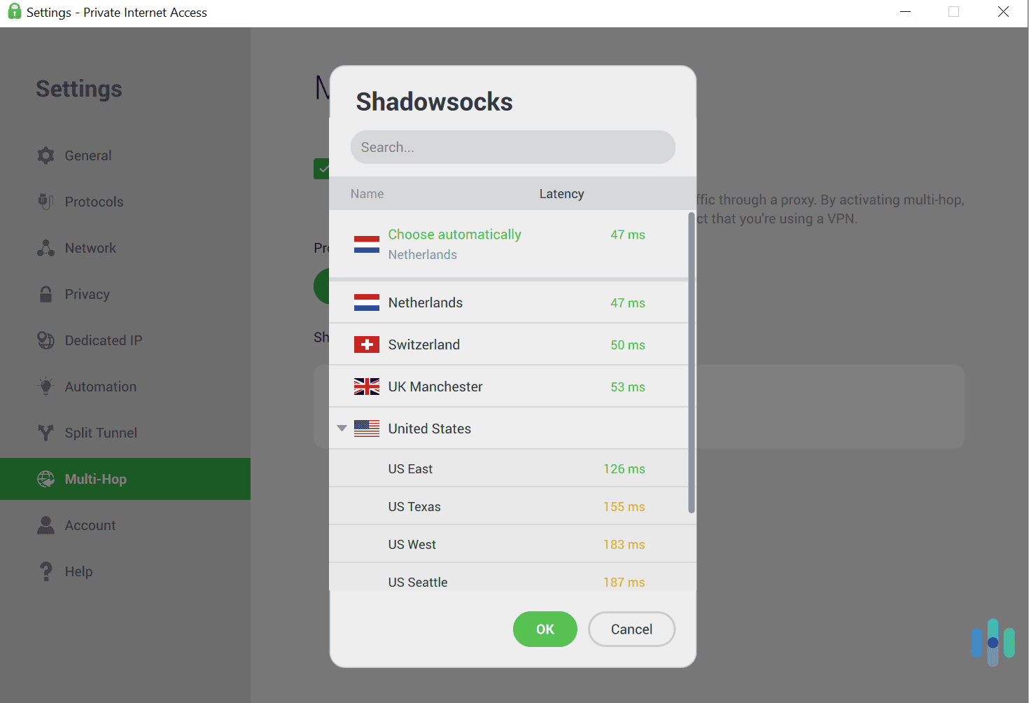 PIA obfuscated VPN traffic via the encrypted Shadowsocks proxy. PIA obfuscated VPN traffic via the encrypted Shadowsocks proxy.
