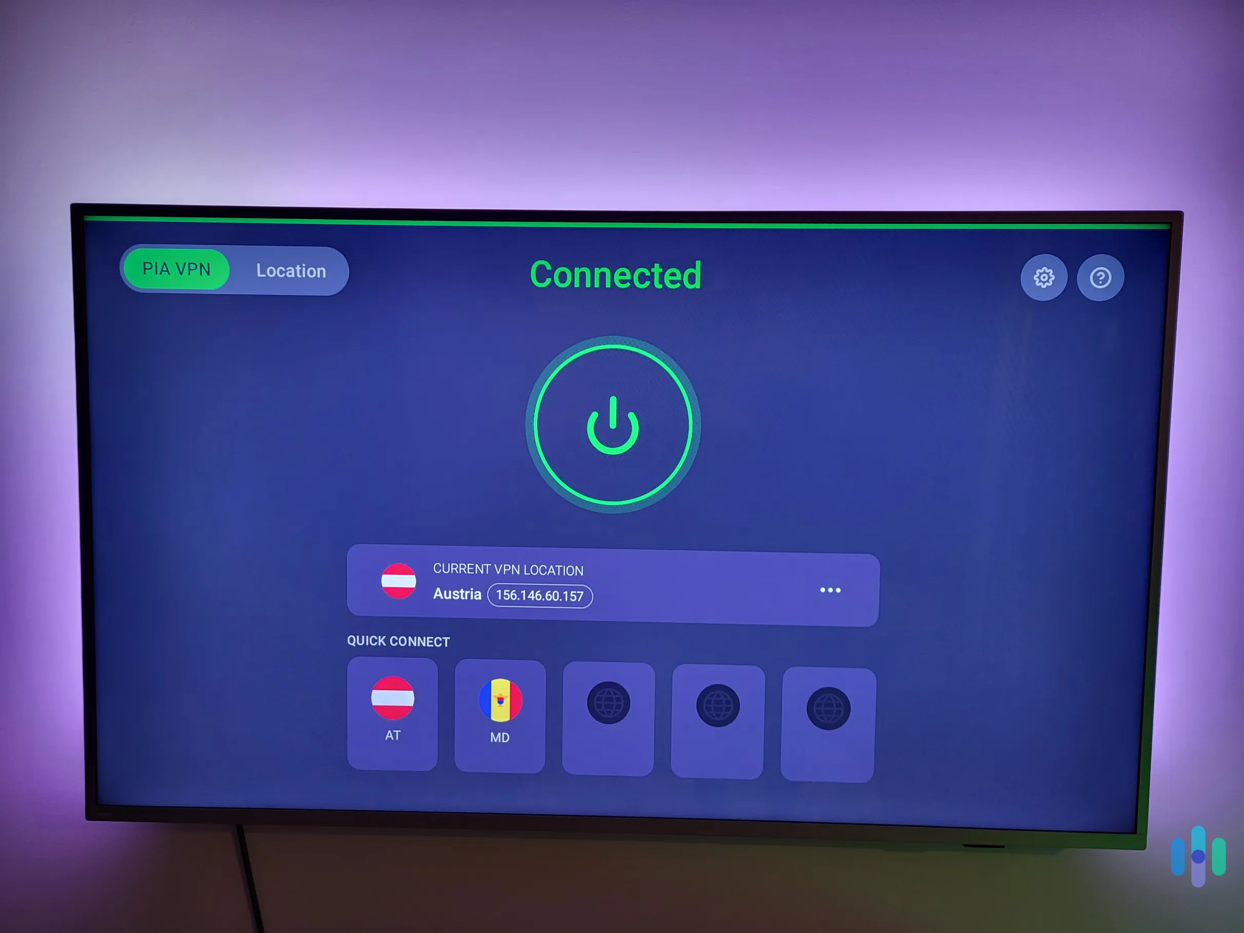 When we tested PIA’s smart TV apps, it was very easy for us to navigate the app and connect to different servers with our TV remote. When we tested PIA's smart TV apps, it was very easy for us to navigate the app and connect to different servers with our TV remote.