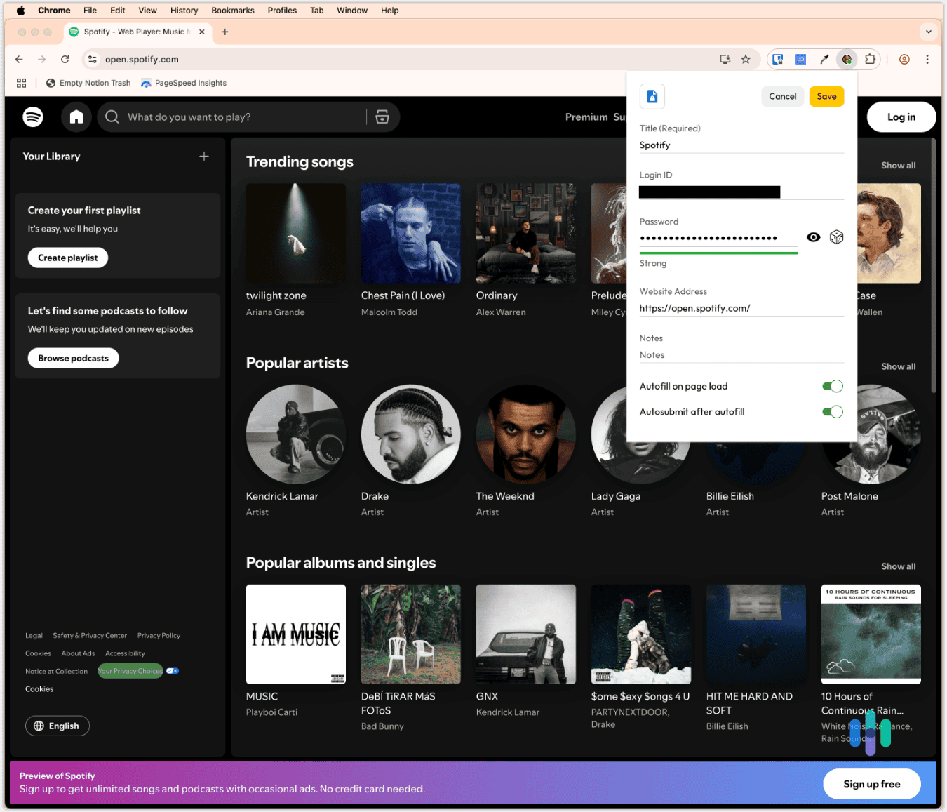 1_We toggled on autofill for Spotify using Keeper’s Chrome browser extension We toggled on autofill for Spotify using Keeper’s Chrome browser extension