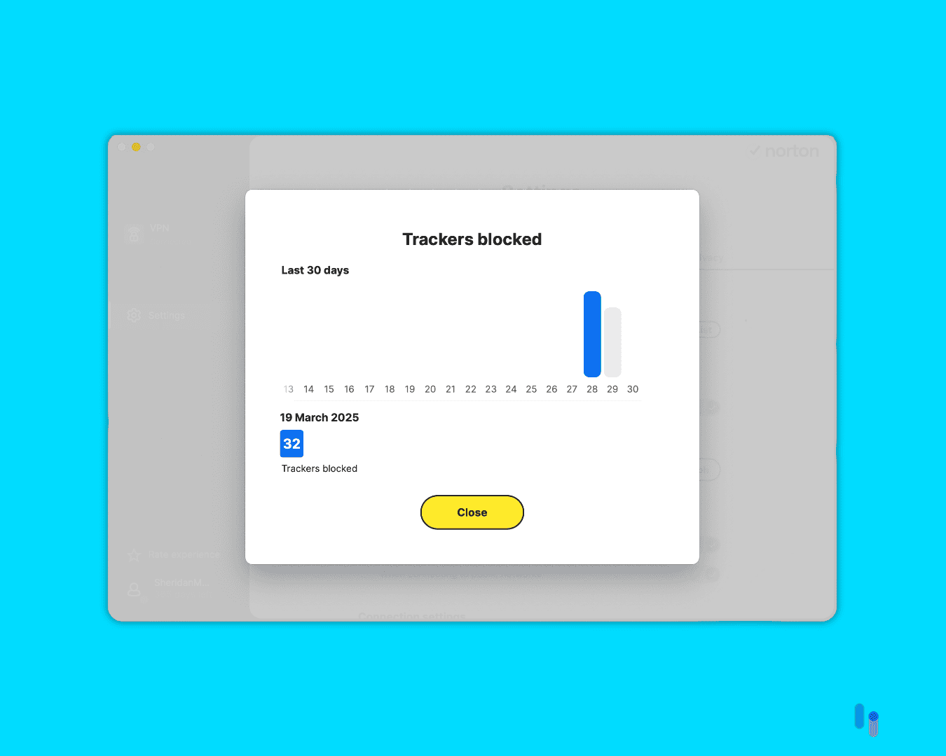 4_A view of our Norton ad blocker stats Here’s the view of our Norton ad blocker stats.