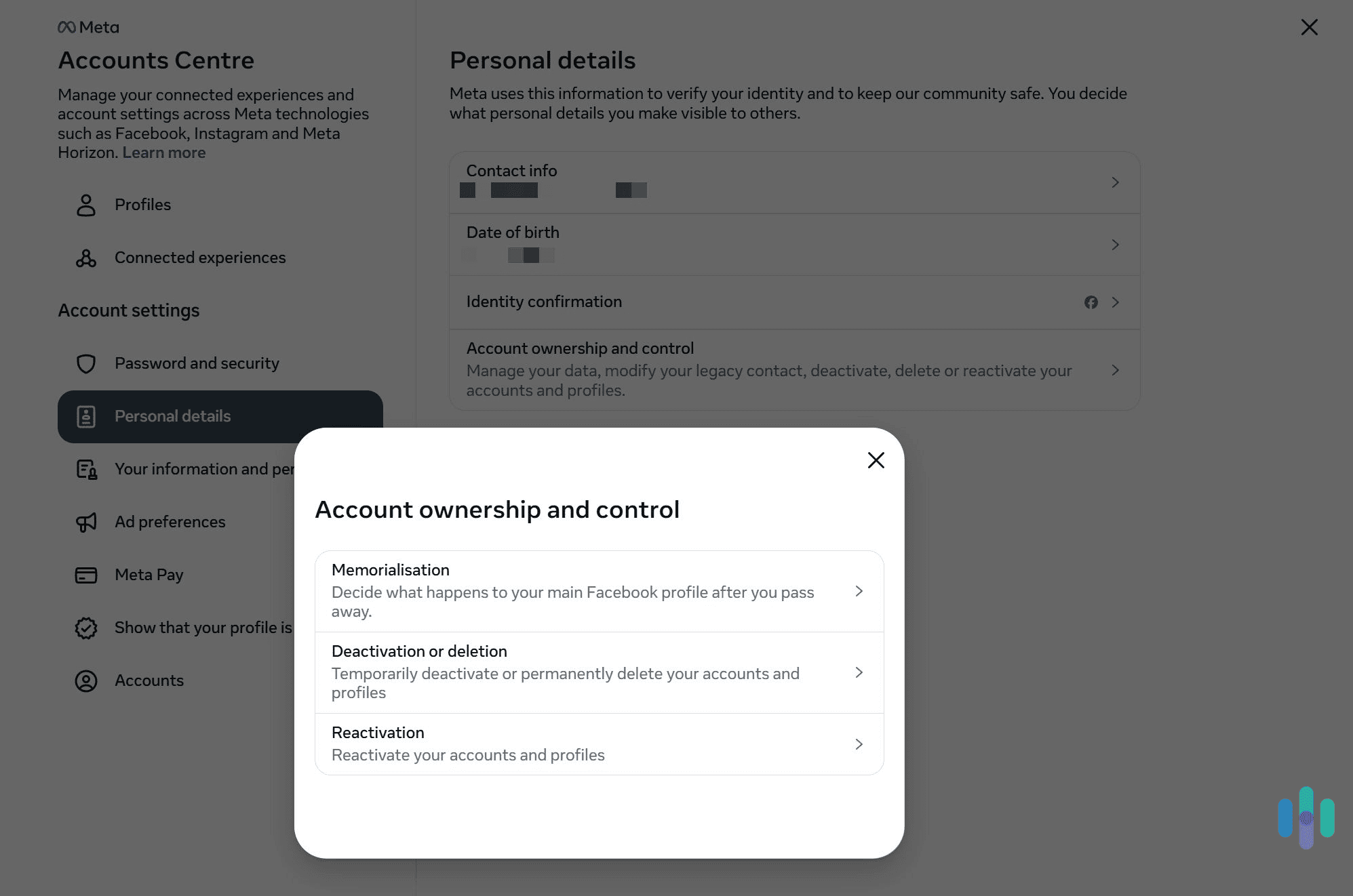 Go to the account ownership settings menu. Go to the account ownership settings menu.