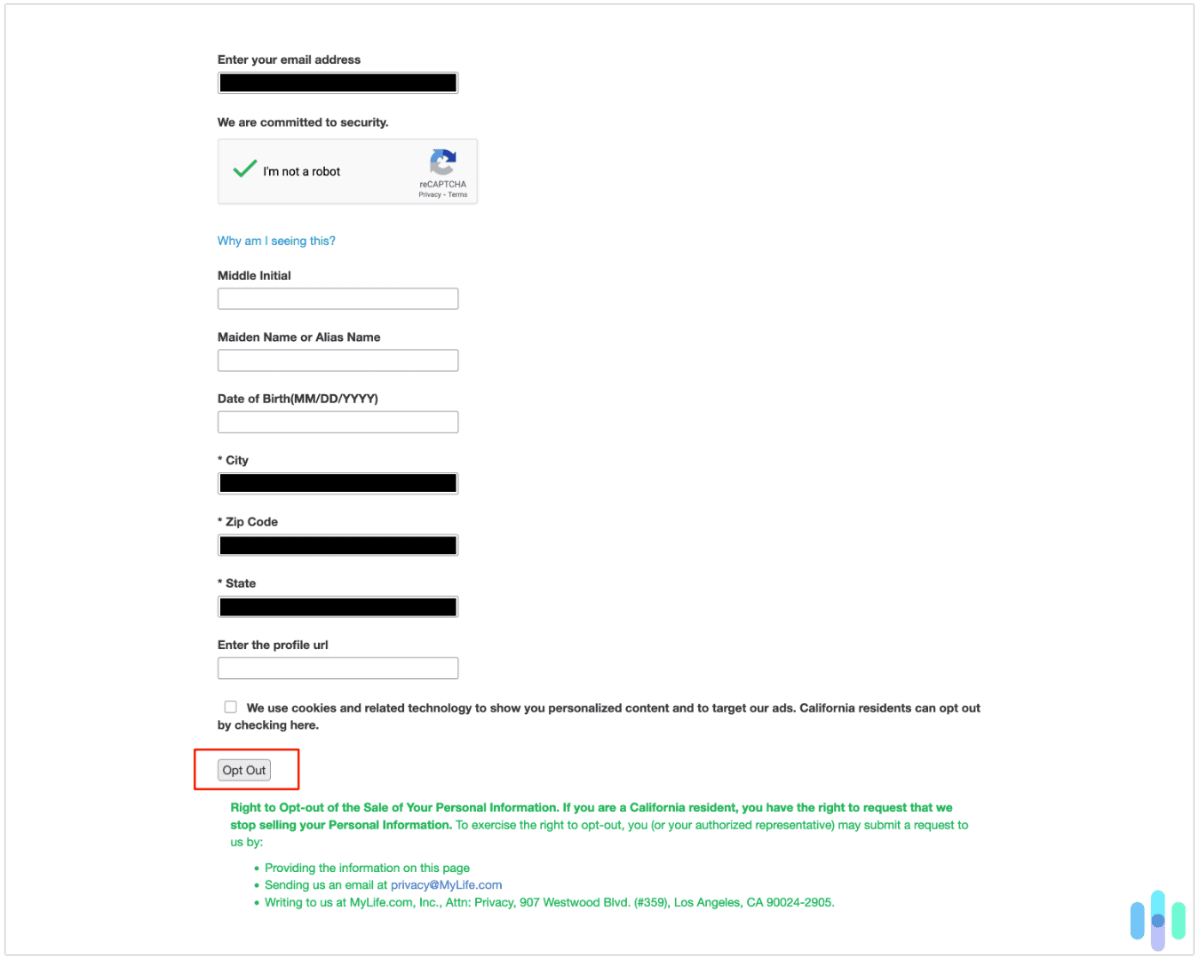 Opting out of MyLife Part 2 Opting out of MyLife Part 2