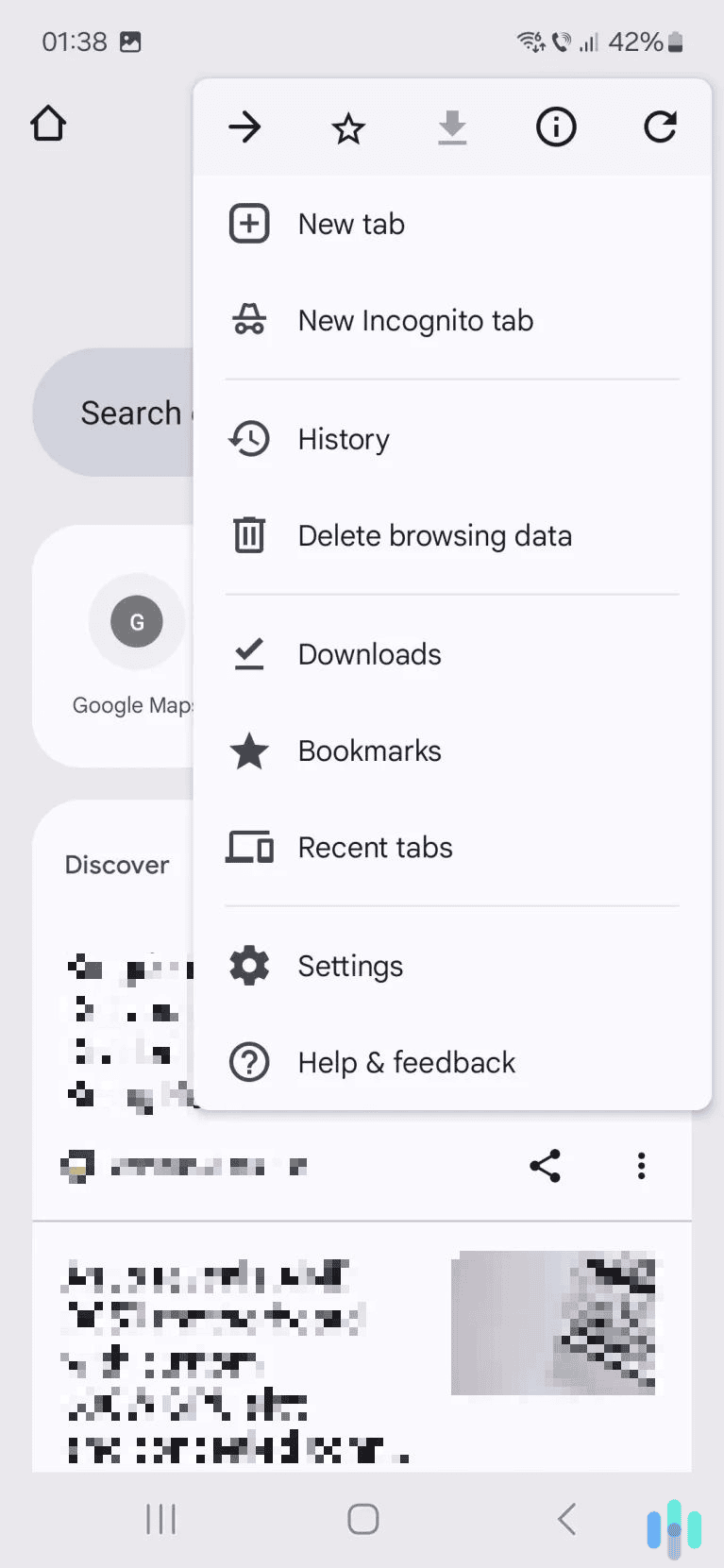 Pick the menu option for deleting browsing data. Pick the menu option for deleting browsing data.