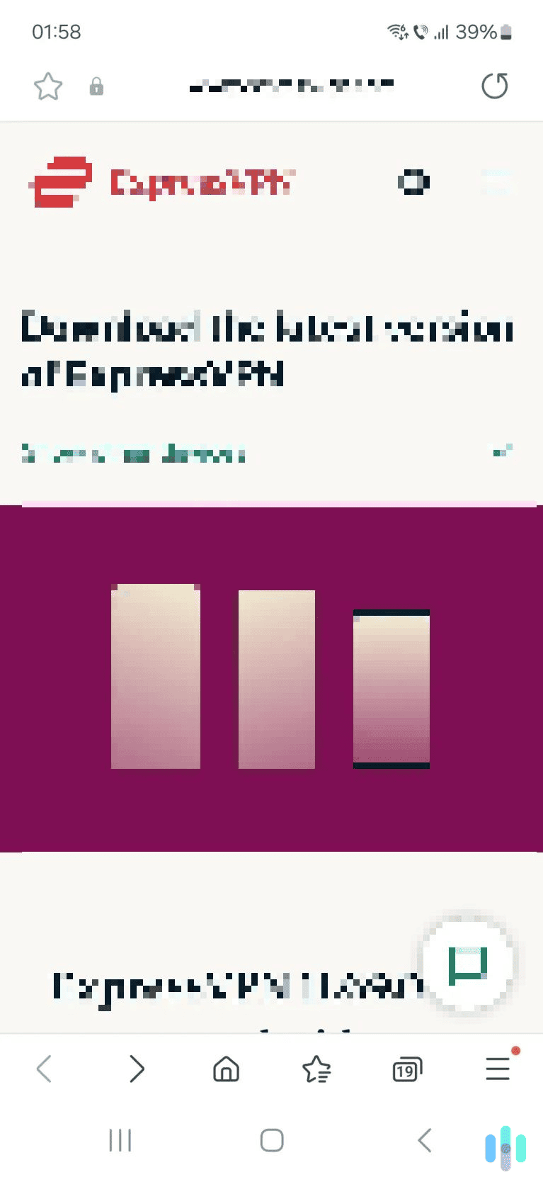 Use the three-line icon to open the main Samsung Internet menu. Use the three-line icon to open the main Samsung Internet menu.