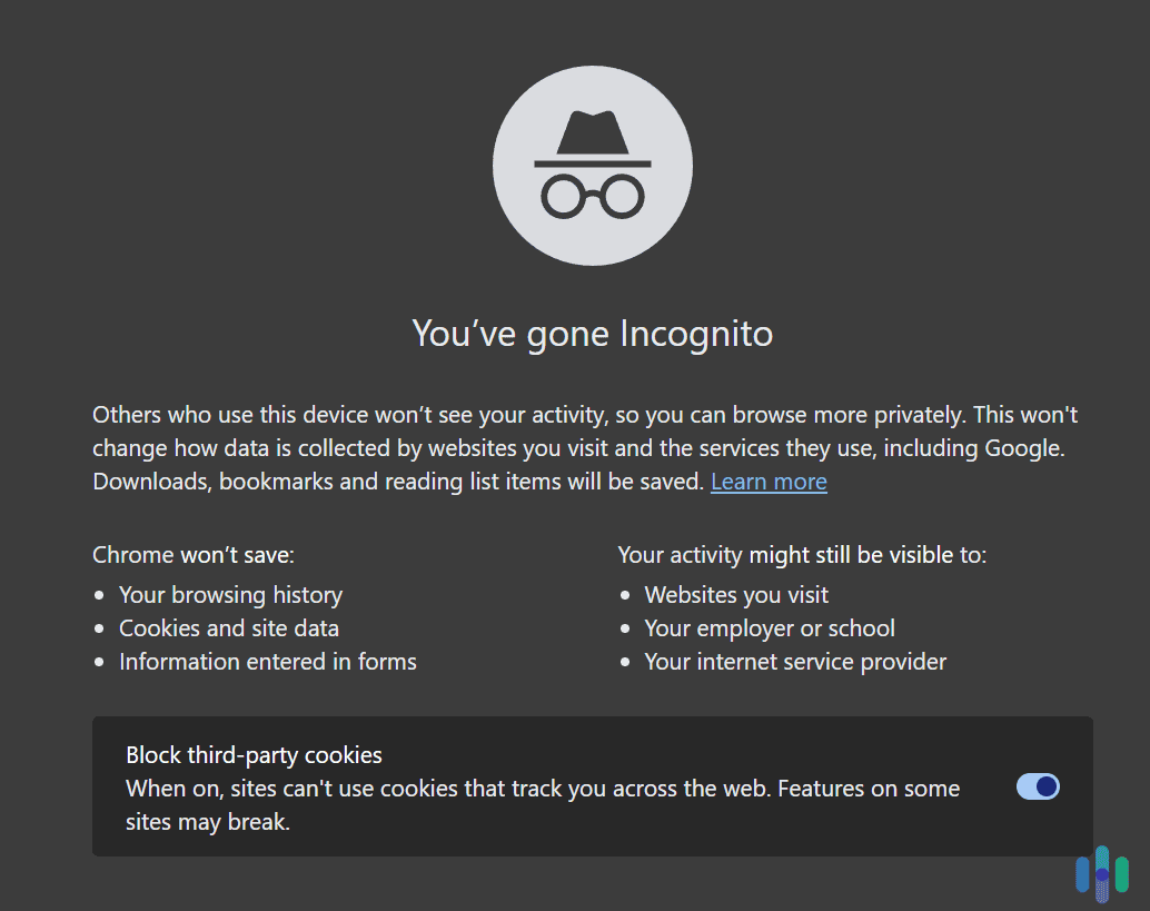 Incognito mode only affects your Chrome browsing data, not your Gmail search history. Incognito mode only affects your Chrome browsing data, not your Gmail search history.