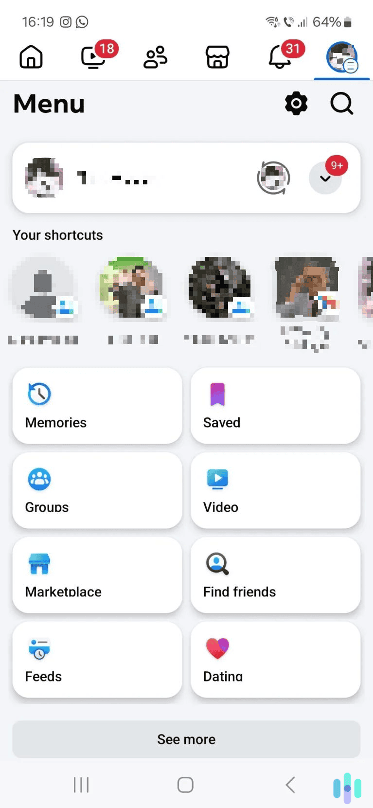 Open Facebook’s main menu, then access your profile. Open Facebook’s main menu, then access your profile.