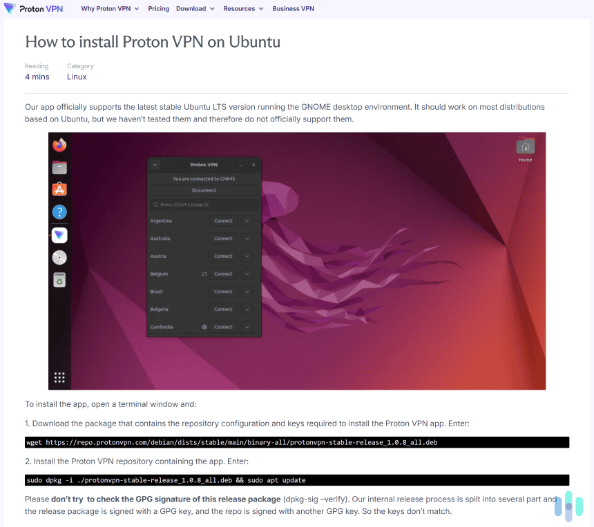 Proton VPN has easy-to-follow installation guides for Ubuntu, Debian, and Fedora. Proton VPN has easy-to-follow installation guides for Ubuntu, Debian, and Fedora.