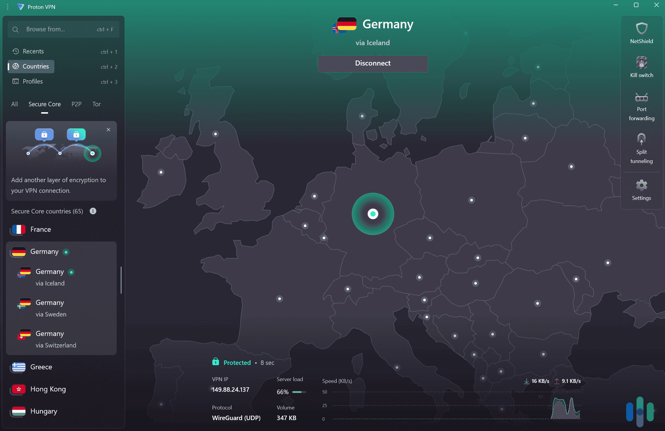 Secure Core servers provide enhanced privacy. Secure Core servers provide enhanced privacy.
