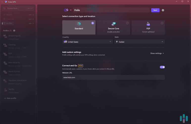 You can use the Profiles feature to automate how the VPN connects and behaves. You can use the Profiles feature to automate how the VPN connects and behaves.