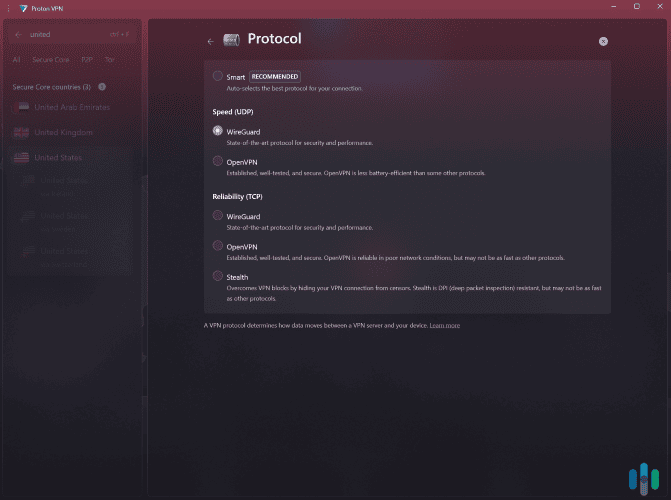 Proton VPN’s apps offer access to secure protocols. Proton VPN's apps offer access to secure protocols.
