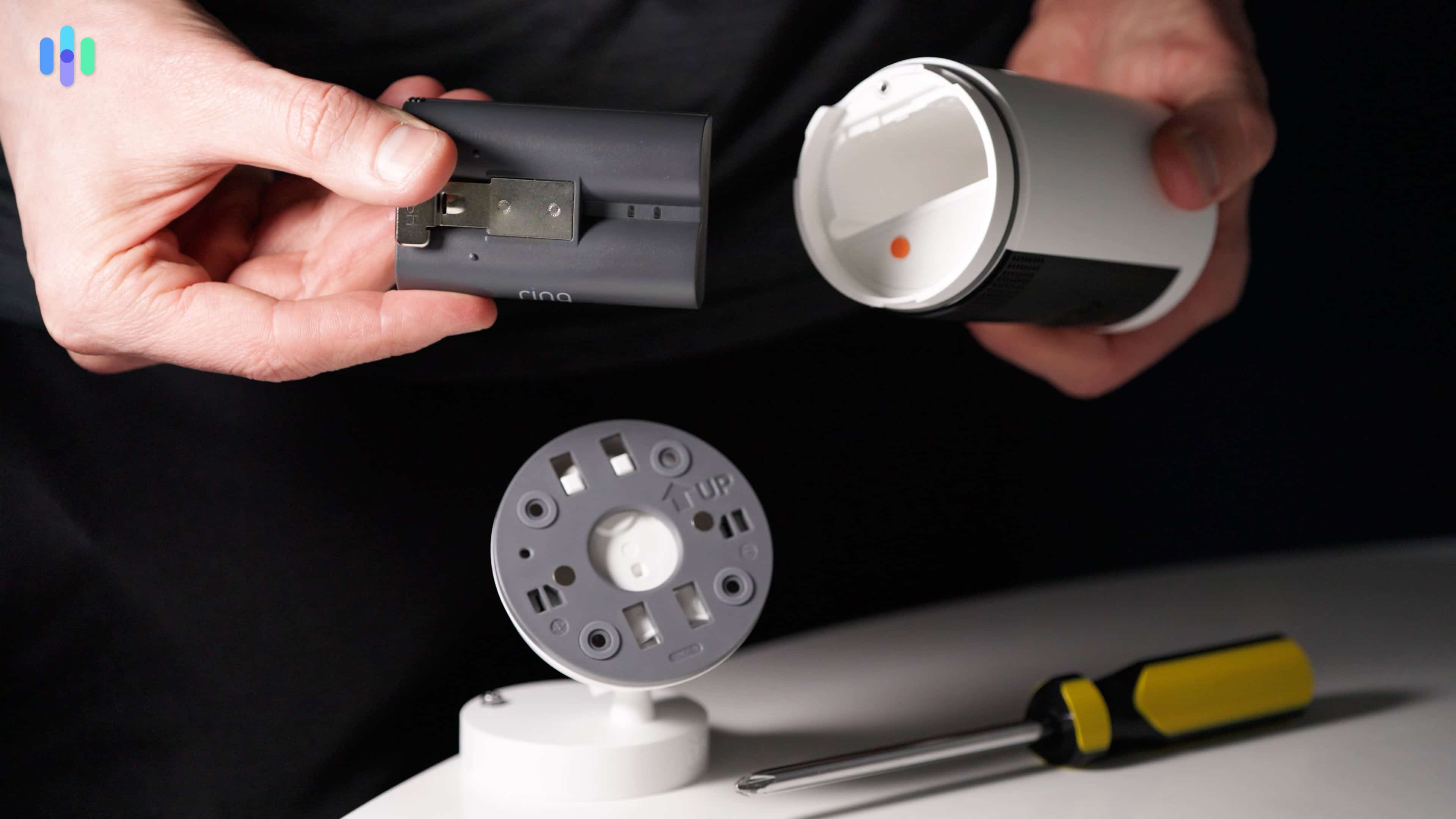 Ring Outdoor Cam Plus installation Charging our Ring Outdoor Cam Plus is easy thanks to its removable battery pack.