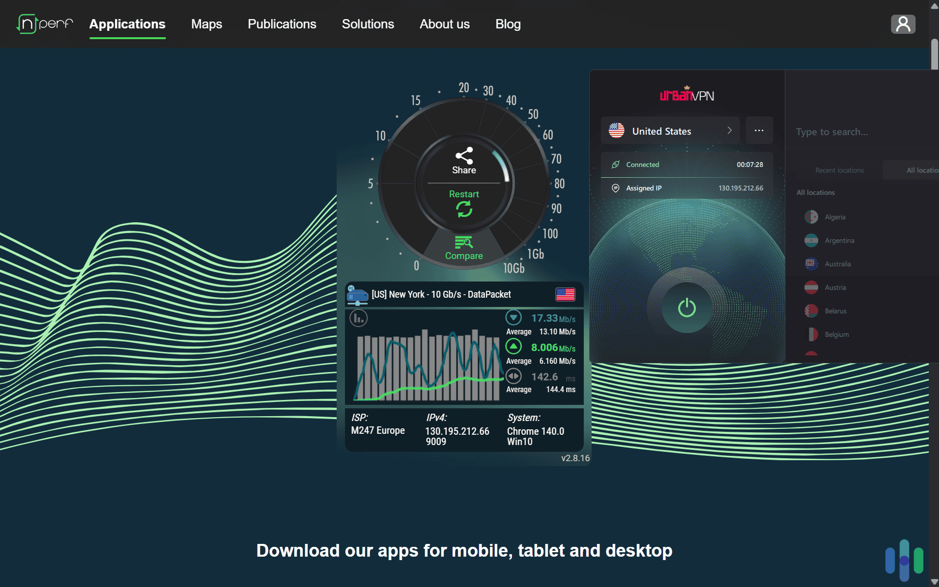 We ran over 20 speed tests to find the average speed of different server locations from Urban VPN. We ran over 20 speed tests to find the average speed of different server locations from Urban VPN.