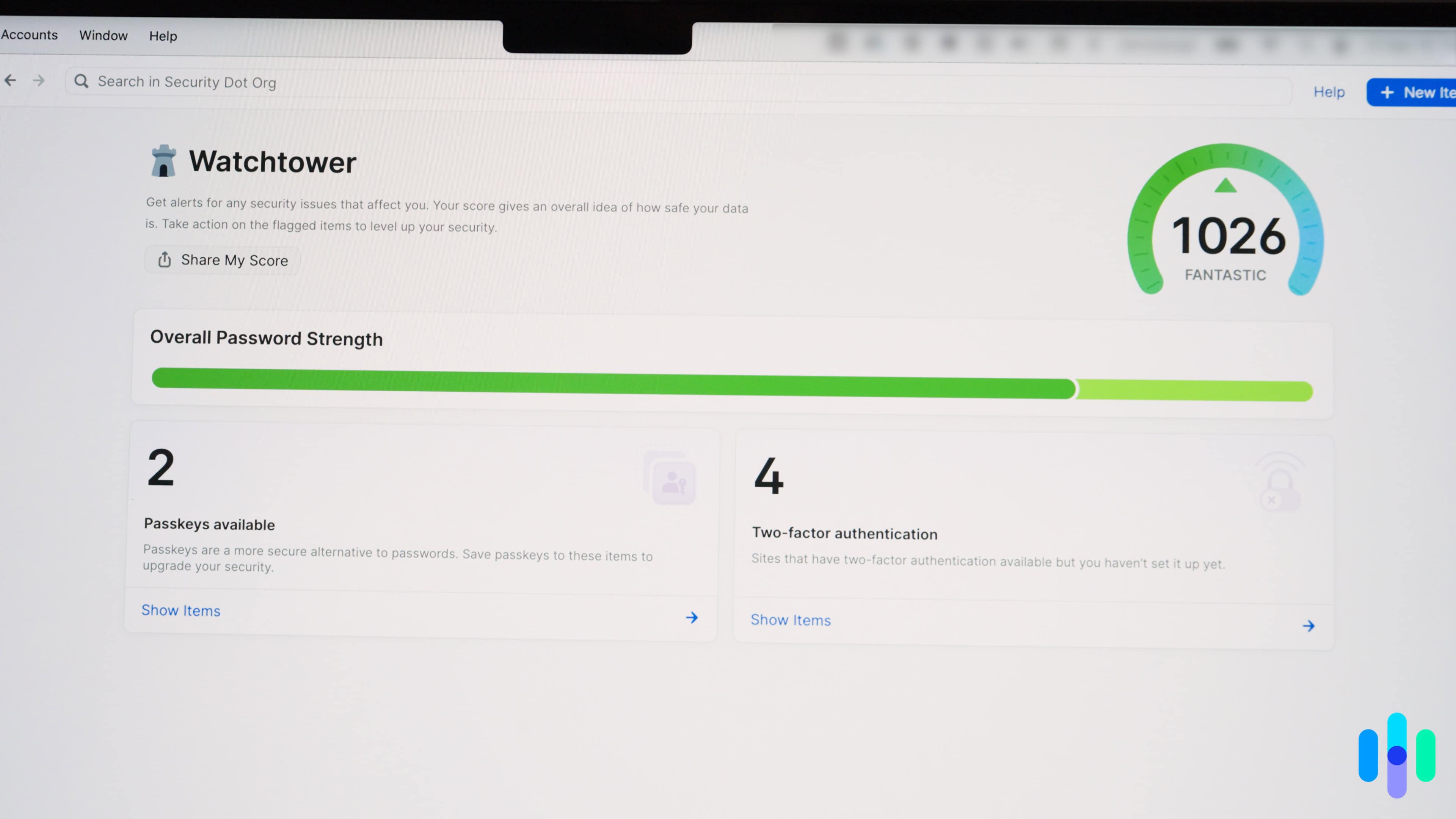 A bad data transfer resulted in an alert for a weak password.