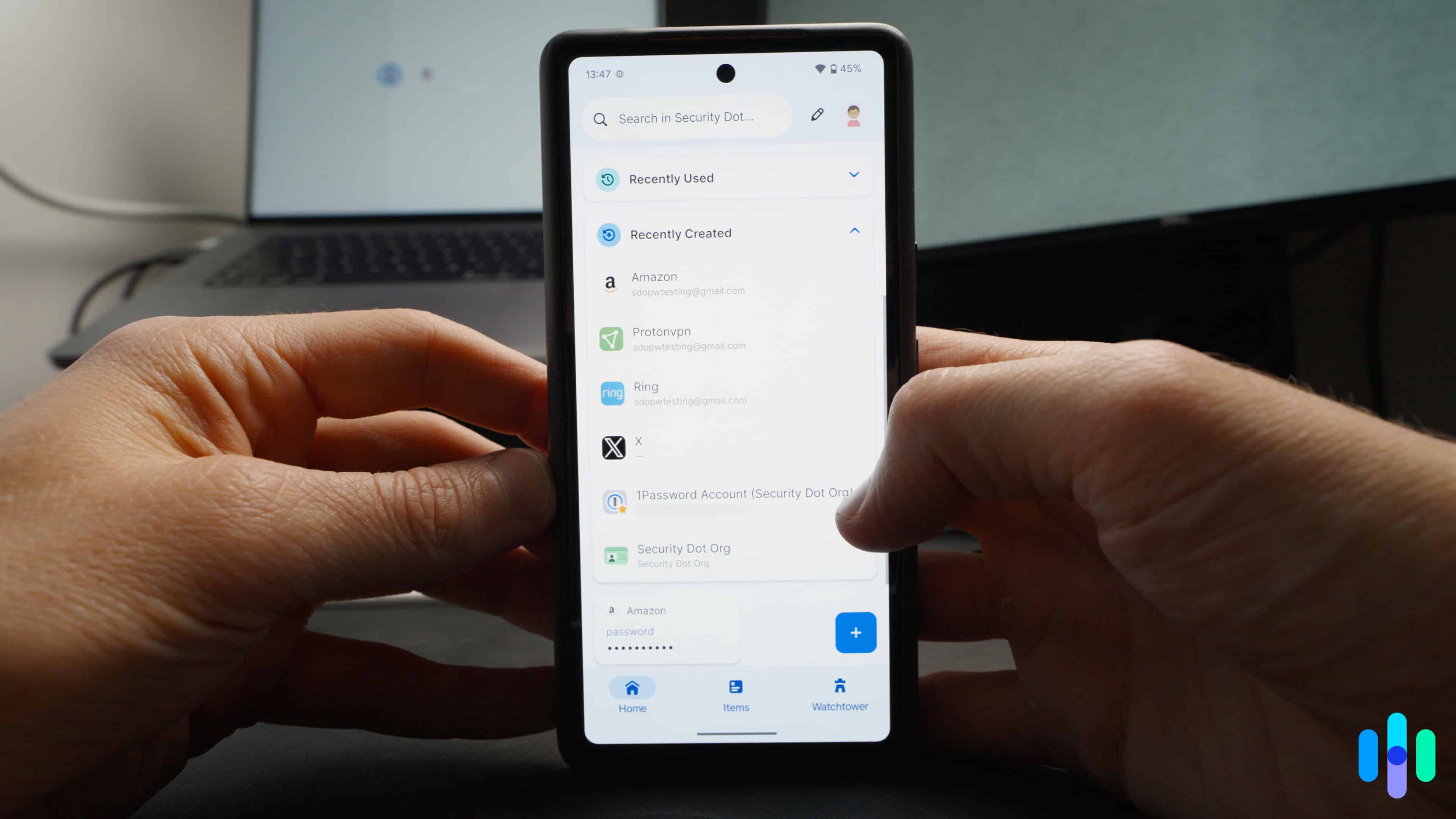 1Password stored our accounts for everything, from Amazon to our security system dashboard.