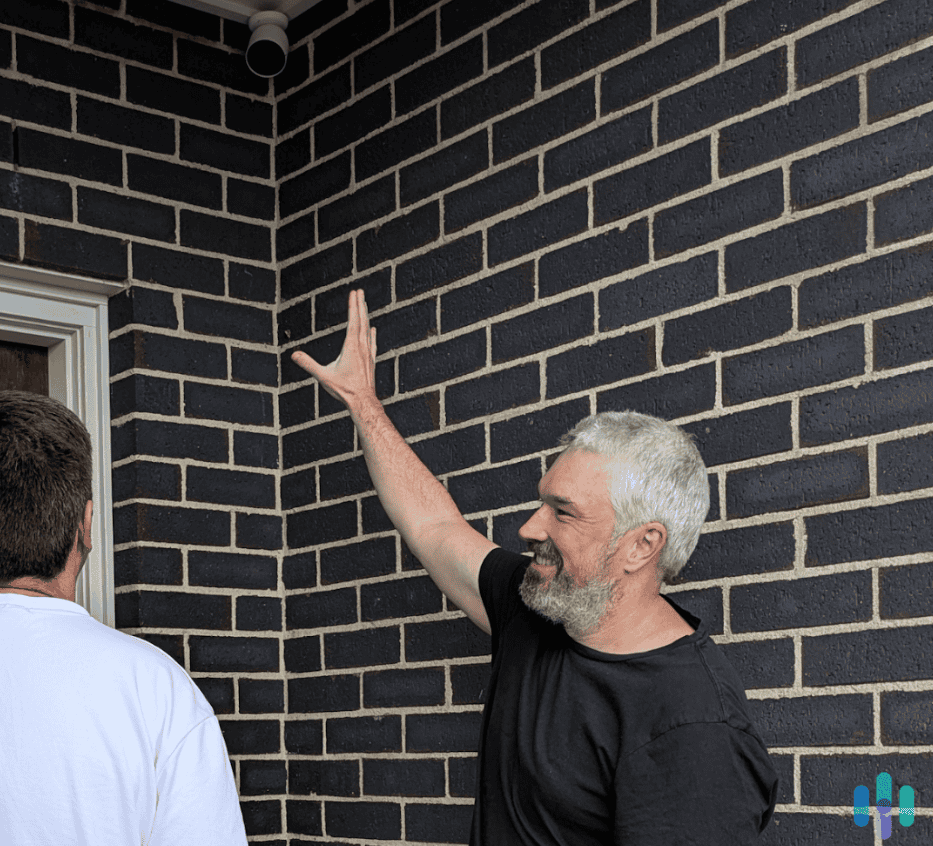 Paul Frew demonstrating how he tests security cameras. Paul Frew demonstrating how he tests security cameras.