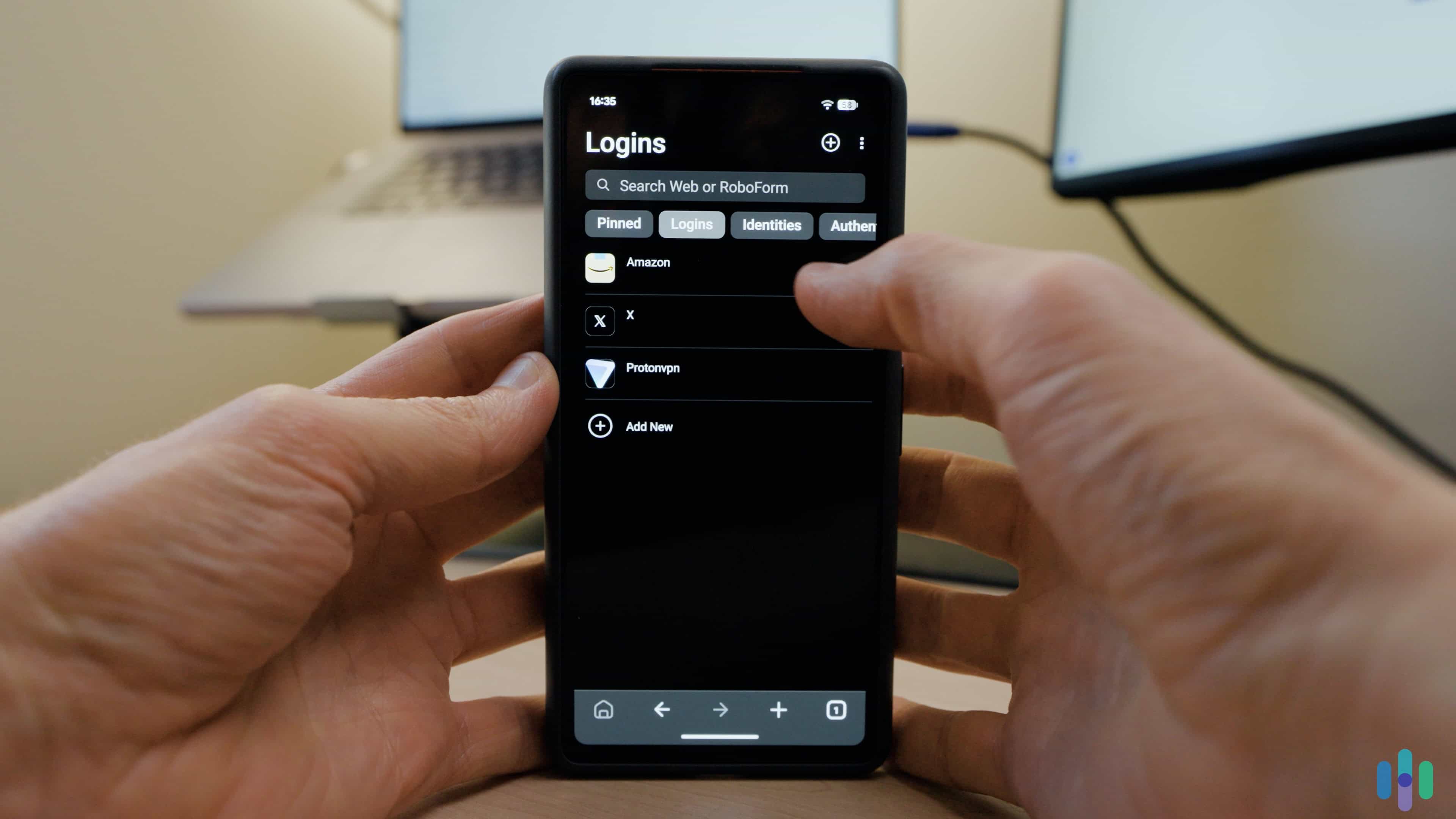 RoboForm Android app logins screen The contents of our vault followed us to every device we installed RoboForm on.
