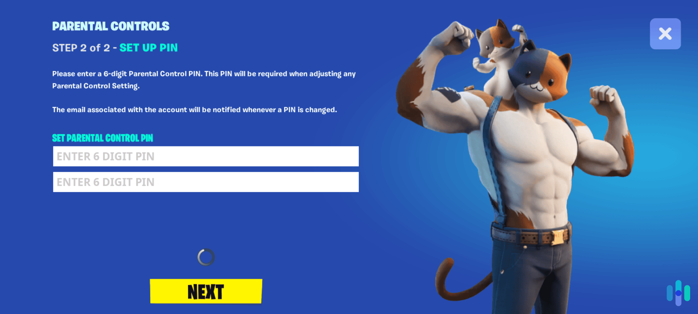 After confirming your email address, you’ll need to set up a PIN to manage parental controls. After confirming your email address, you’ll need to set up a PIN to manage parental controls.