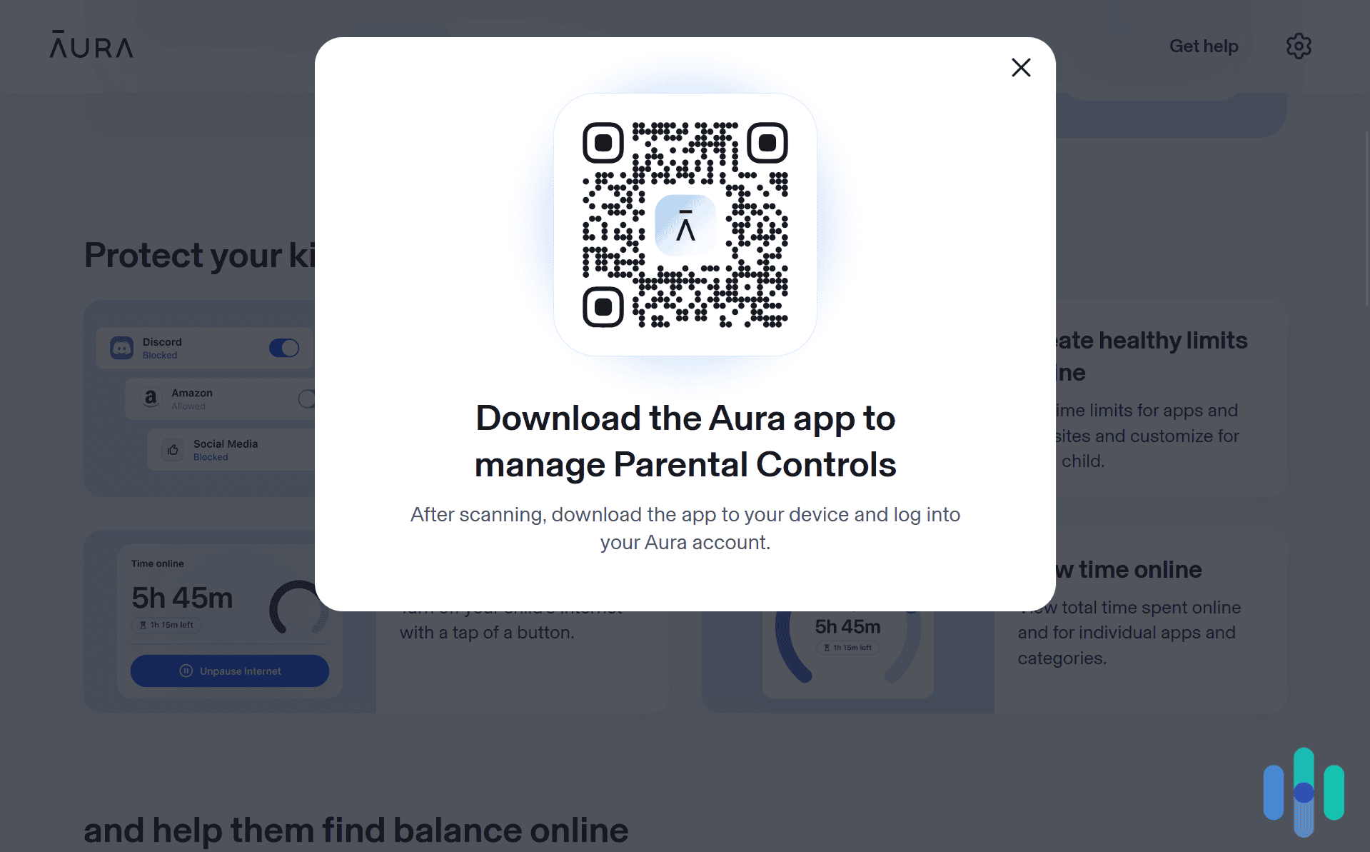 We had to download the mobile app to set up and manage Aura’s parental controls. We had to download the mobile app to set up and manage Aura’s parental controls.