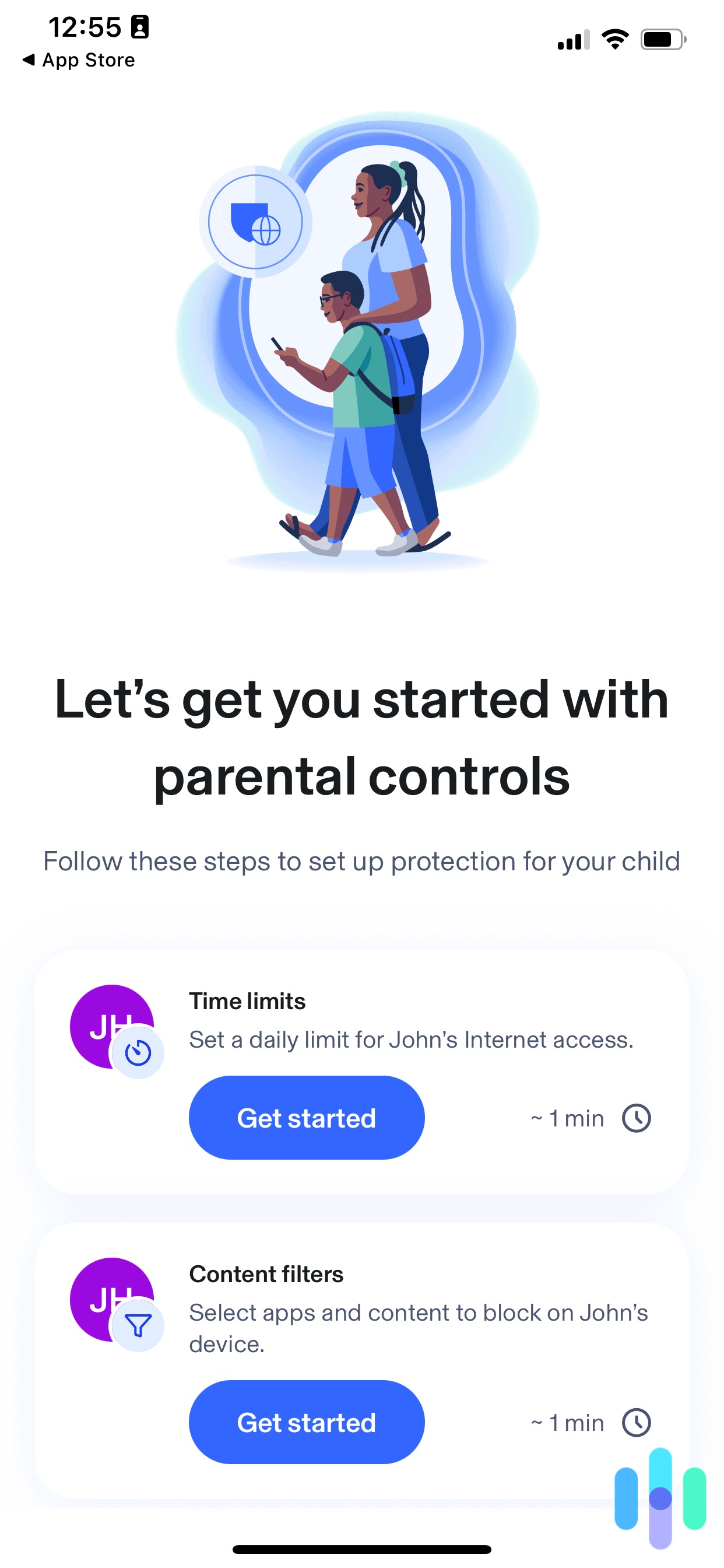 Aura provides a clear step-by-step walkthrough for setting up and customizing your parental controls. Aura provides a clear step-by-step walkthrough for setting up and customizing your parental controls.