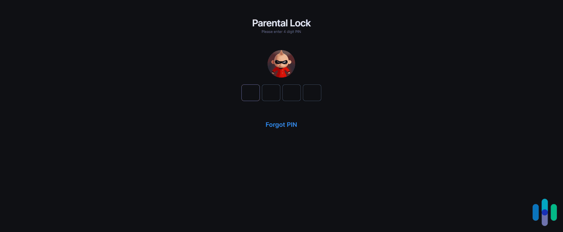 PIN lock on an adult profile PIN lock on an adult profile