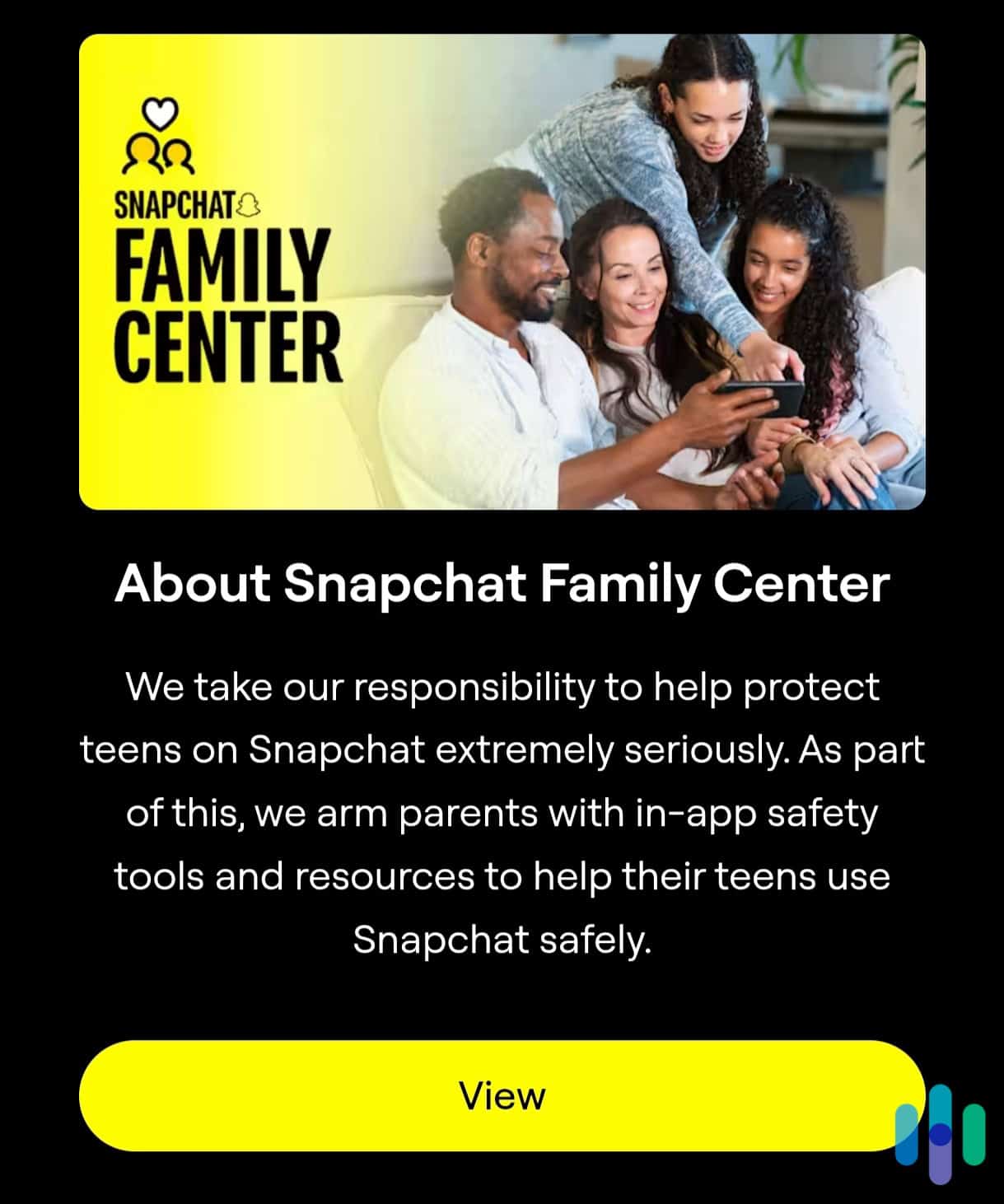 Sending an invitation to the teen’s account Getting started with Snapchat Family Center